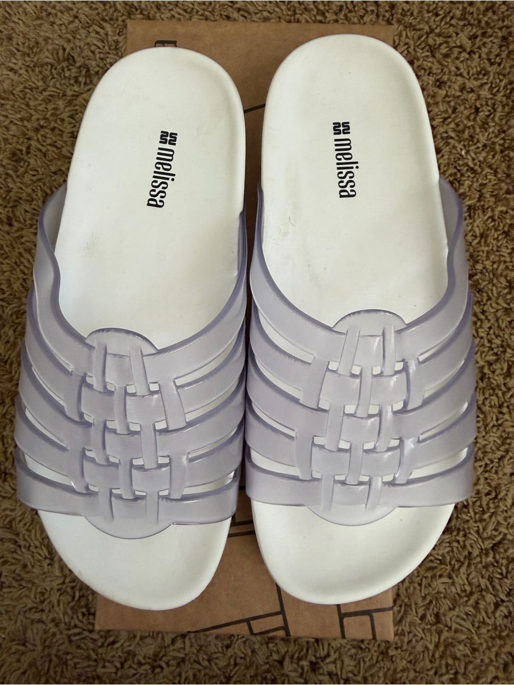 Melissa Clear Jelly Slide Sandals worn once!